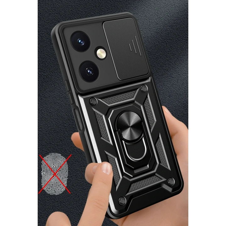 BFS  Vivo Y27 Kılıf Pars Lens Yüzüklü Silikon - Gümüş