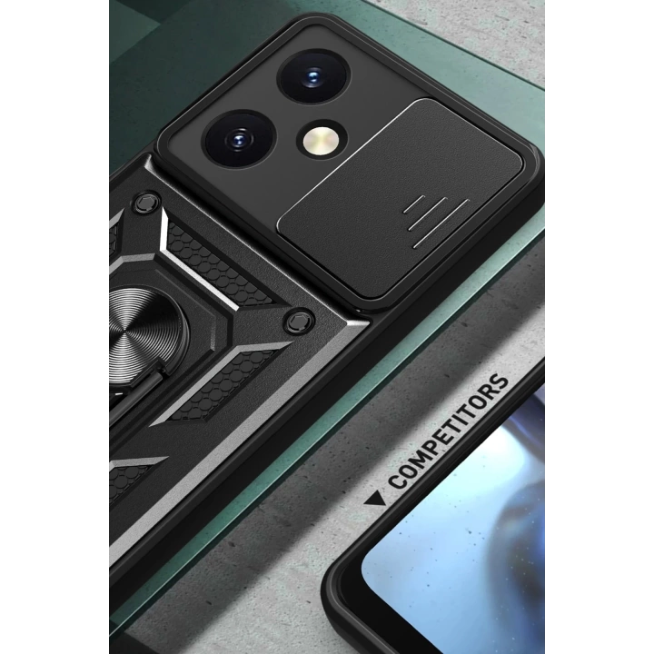 BFS  Vivo Y27 Kılıf Pars Lens Yüzüklü Silikon - Yeşil