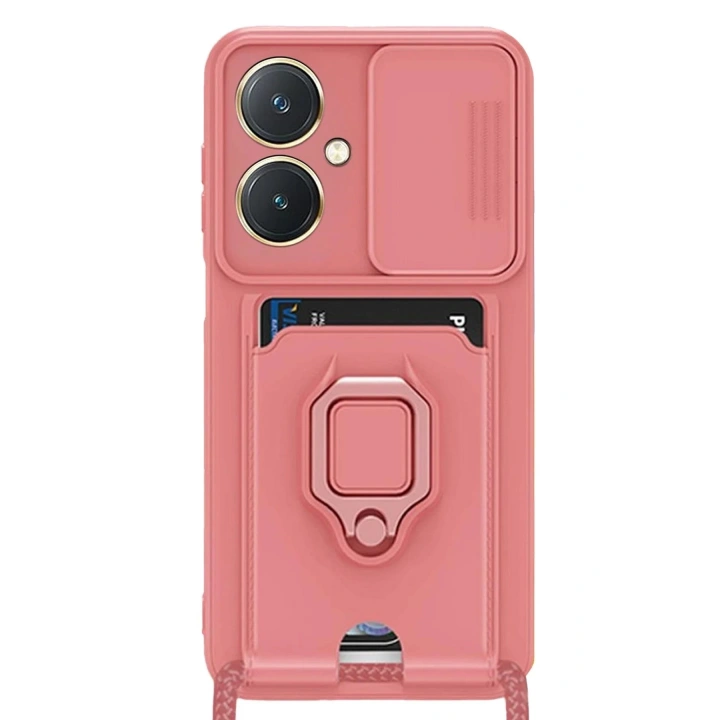 BFS Vivo Y27 Kılıf Zuma Kartvizitli Yüzüklü Silikon - Pembe