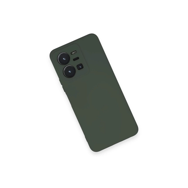 BFS  Vivo Y35 Kılıf Nano içi Kadife Silikon - Koyu Yeşil