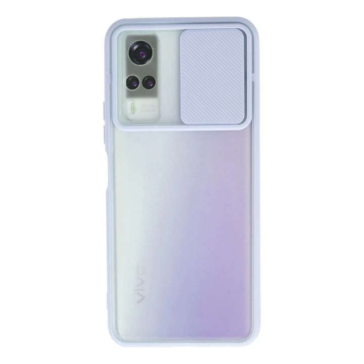 BFS  Vivo Y53S Kılıf Palm Buzlu Kamera Sürgülü Silikon - Lila