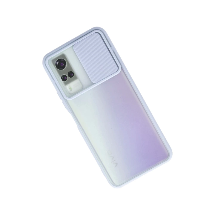 BFS  Vivo Y53S Kılıf Palm Buzlu Kamera Sürgülü Silikon - Lila