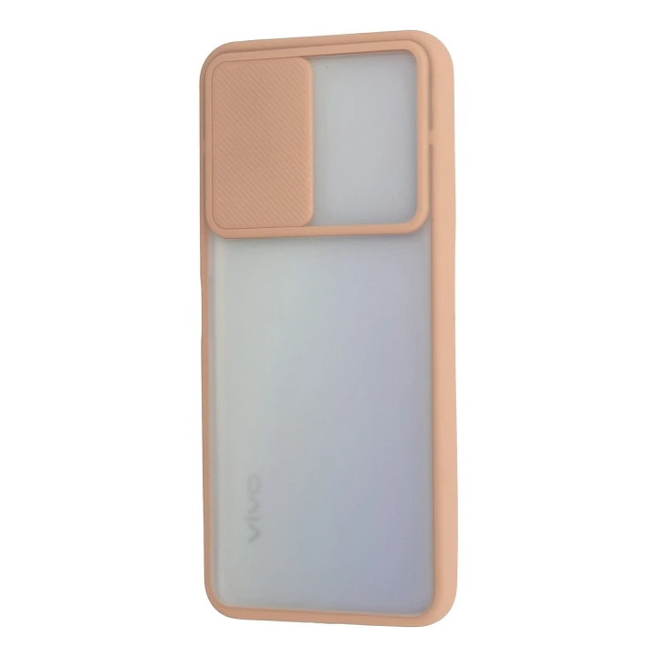 BFS  Vivo Y53S Kılıf Palm Buzlu Kamera Sürgülü Silikon - Pembe