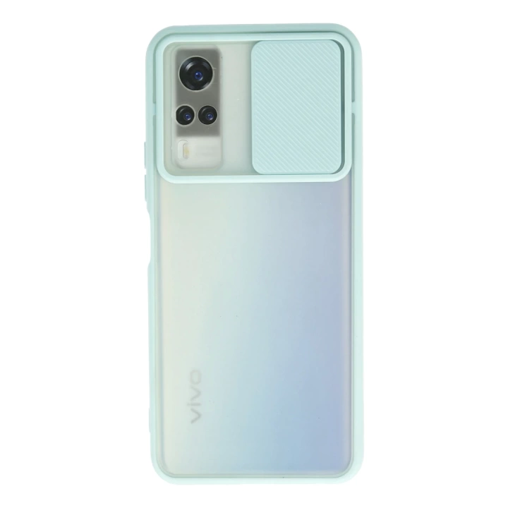 BFS  Vivo Y53S Kılıf Palm Buzlu Kamera Sürgülü Silikon - Turkuaz