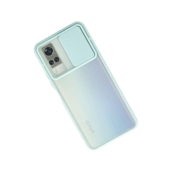 BFS  Vivo Y53S Kılıf Palm Buzlu Kamera Sürgülü Silikon - Turkuaz