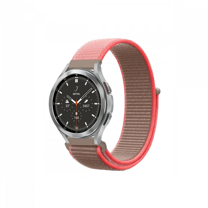 BFS  Watch 22mm Hasırlı Cırtcırtlı Kordon - Pembe