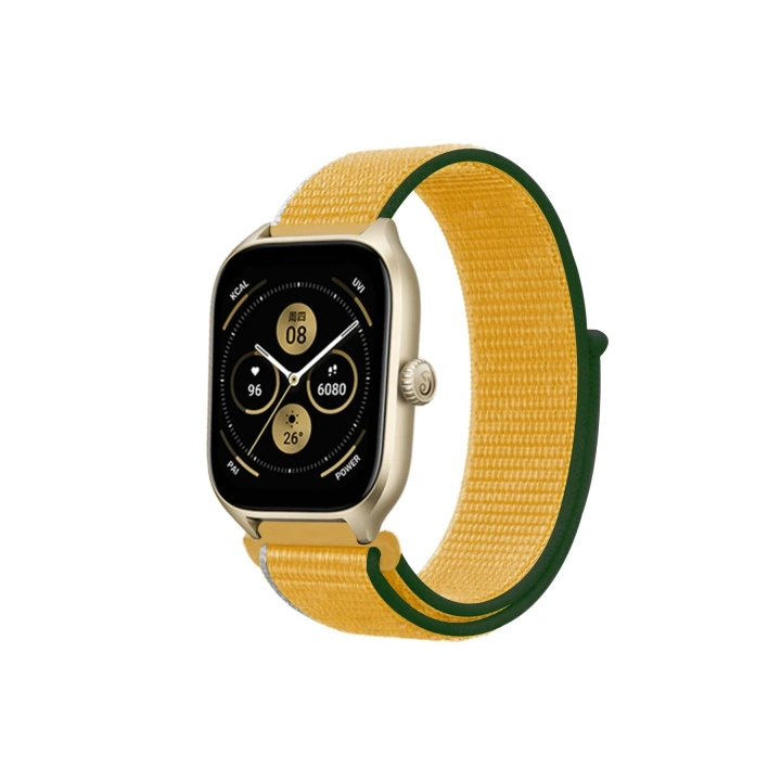 BFS  Watch 22mm Hasırlı Cırtcırtlı Kordon - Sarı