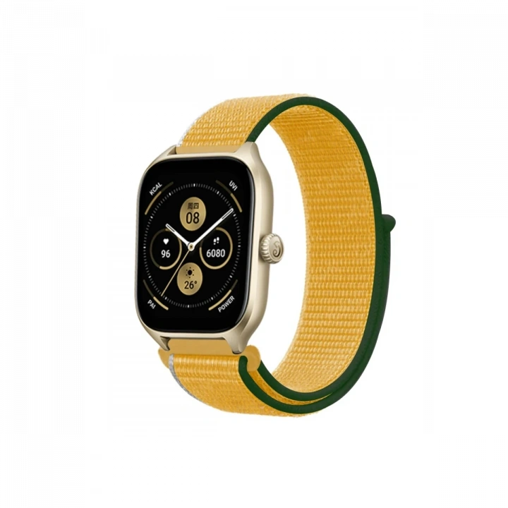 BFS  Watch 22mm Hasırlı Cırtcırtlı Kordon - Sarı