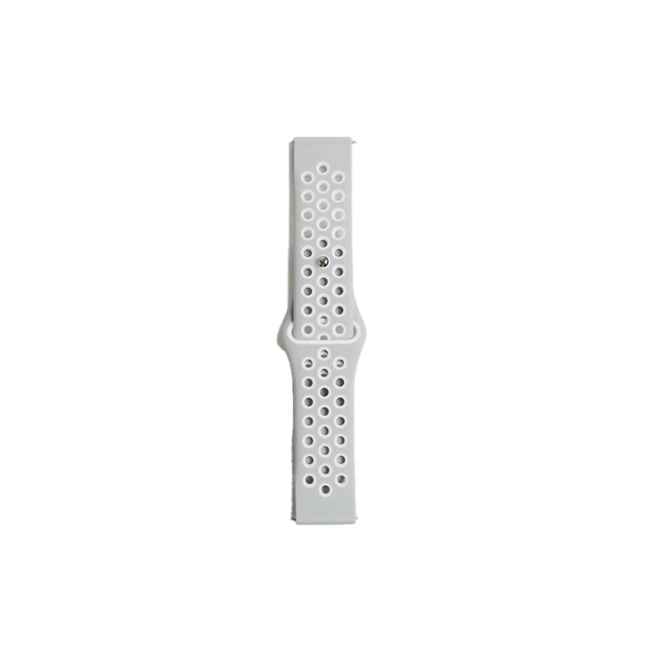BFS  Watch 22mm Spor Delikli Kordon - Gri-Beyaz