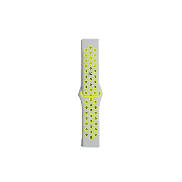 BFS  Watch 22mm Spor Delikli Kordon - Gri-Yeşil