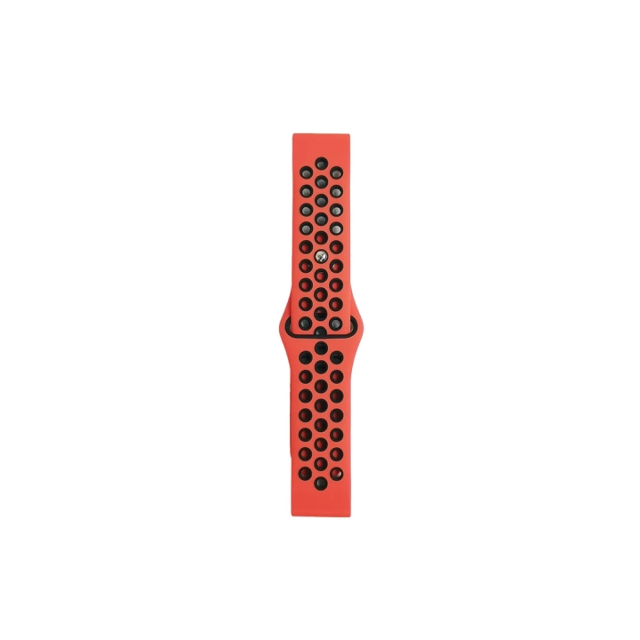 BFS  Watch 22mm Spor Delikli Kordon - Kırmızı-Siyah