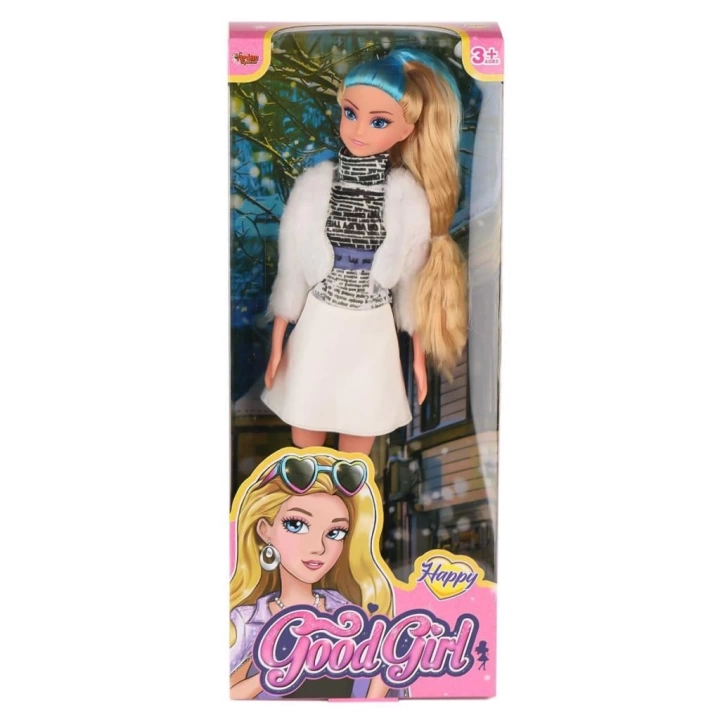 BFS   WG-115521  Ceketli Çizmeli Renkli Saçlı Bebek 29 cm -Vardem Oyuncak