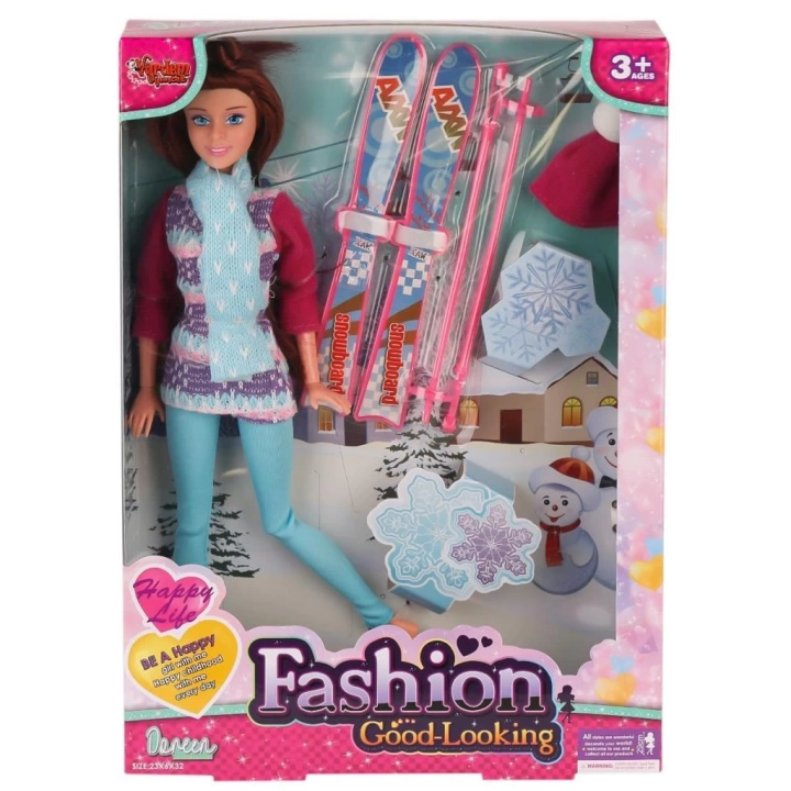 BFS  WG-66730-66731 Aksesuarlı Kayakçı Bebek 29 cm -Vardem Oyuncak