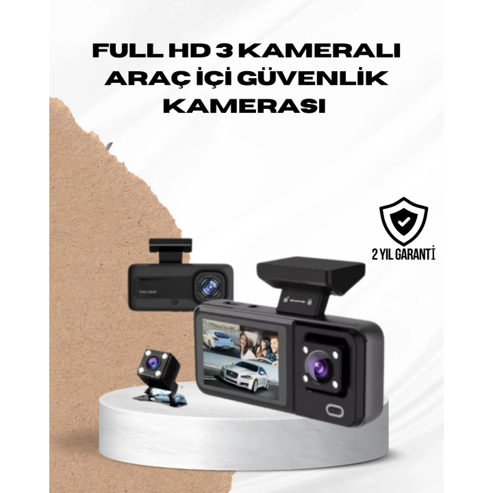 BFS Wi-Fi Bağlantılı Full HD Araç Kamera Seti 3 Kameralı Park Koruma ve Döngü Kayıt