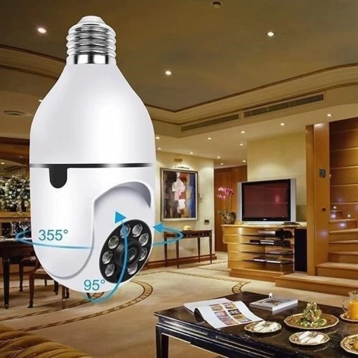 BFS  WiFi 360 Panoramik Ampul Kamera Gece Görüş Ses Akıllı Hareket Algılayıcı