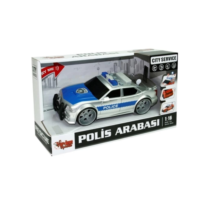 BFS   WY620A-B 1:16 Sürtmeli Sesli Işıklı Polis Arabası -Vardem