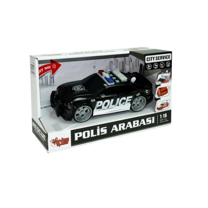 BFS   WY620A-B 1:16 Sürtmeli Sesli Işıklı Polis Arabası -Vardem