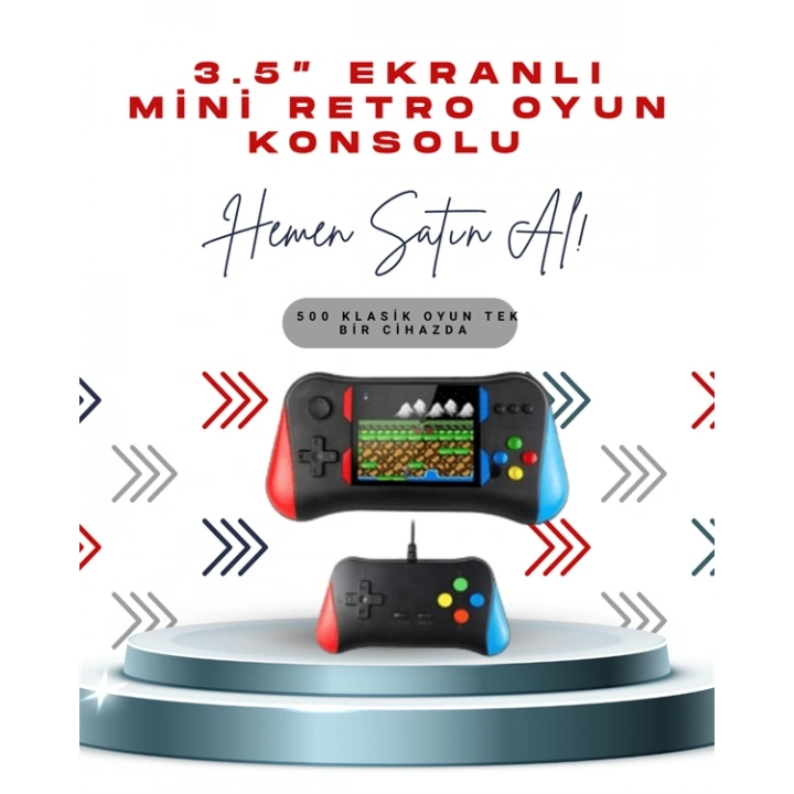 BFS X7M Vintage 3.5 İnç 500’ü 1 Arada Klasik Oyun Konsolu