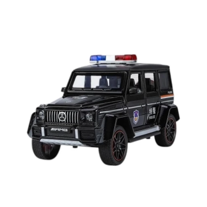 BFS  XHD-B2433 -Vardem  Çek Bırak Işıklı ve Sesli G Polis Metal Jeep 1:24