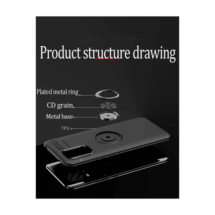 BFS  Xiaomi Mi 10 Lite Kılıf Range Yüzüklü Silikon - Siyah