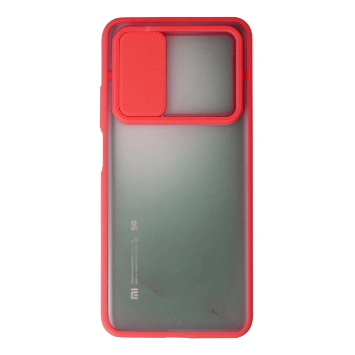 BFS  Xiaomi Mi 10T Kılıf Palm Buzlu Kamera Sürgülü Silikon - Kırmızı