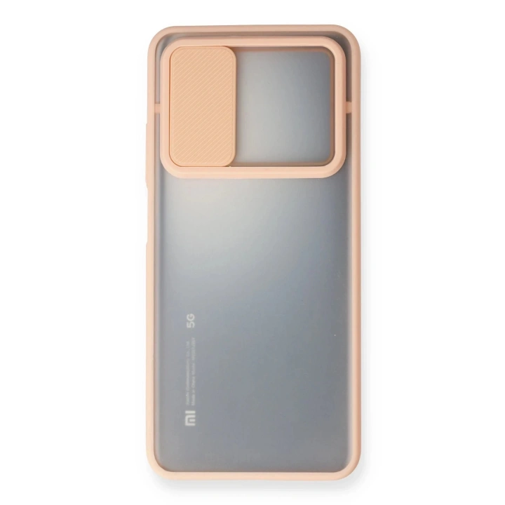 BFS  Xiaomi Mi 10T Kılıf Palm Buzlu Kamera Sürgülü Silikon - Pembe