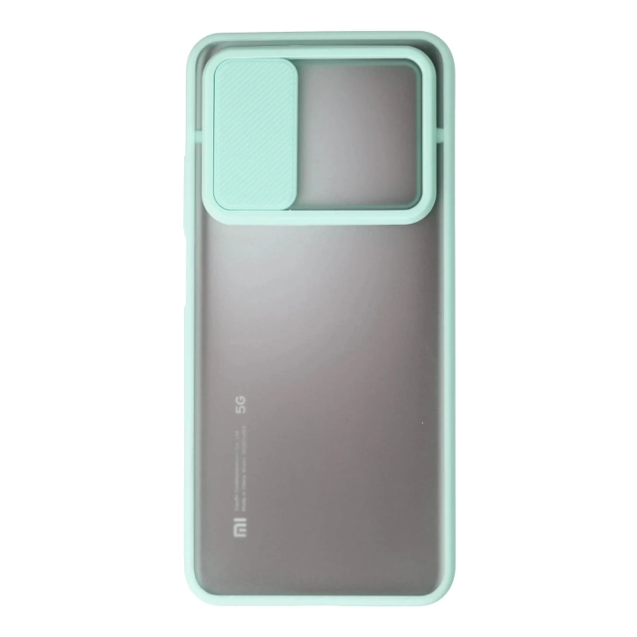 BFS  Xiaomi Mi 10T Kılıf Palm Buzlu Kamera Sürgülü Silikon - Turkuaz
