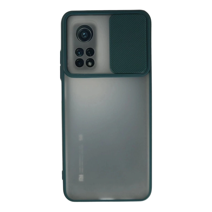 BFS  Xiaomi Mi 10T Kılıf Palm Buzlu Kamera Sürgülü Silikon - Yeşil