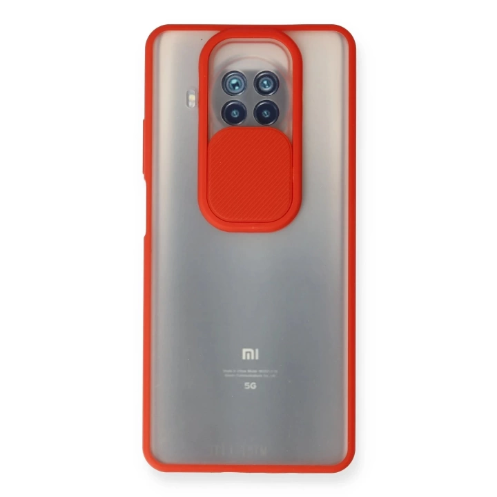 BFS  Xiaomi Mi 10T Lite Kılıf Palm Buzlu Kamera Sürgülü Silikon - Kırmızı