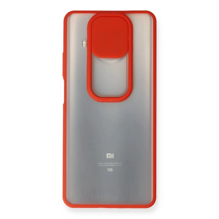 BFS  Xiaomi Mi 10T Lite Kılıf Palm Buzlu Kamera Sürgülü Silikon - Kırmızı