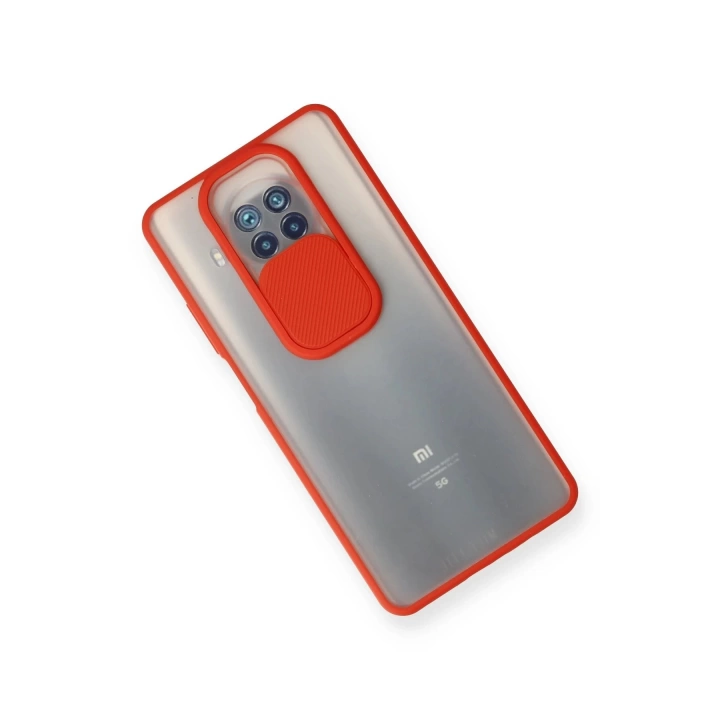 BFS  Xiaomi Mi 10T Lite Kılıf Palm Buzlu Kamera Sürgülü Silikon - Kırmızı