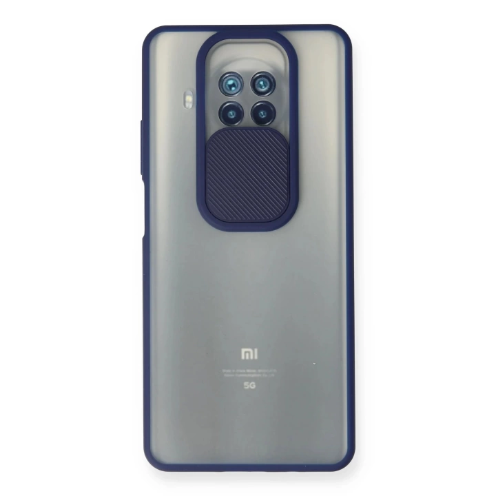 BFS  Xiaomi Mi 10T Lite Kılıf Palm Buzlu Kamera Sürgülü Silikon - Lacivert