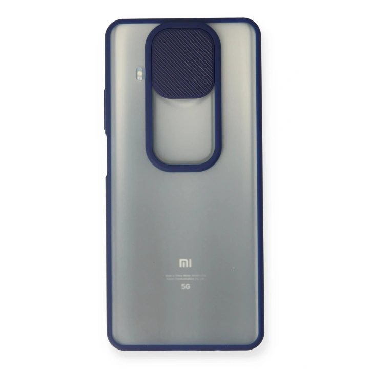 BFS  Xiaomi Mi 10T Lite Kılıf Palm Buzlu Kamera Sürgülü Silikon - Lacivert