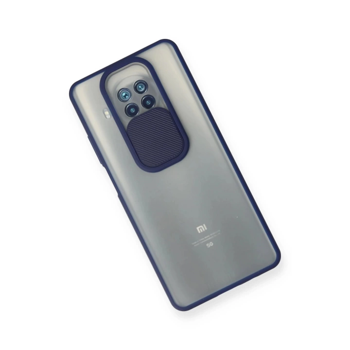 BFS  Xiaomi Mi 10T Lite Kılıf Palm Buzlu Kamera Sürgülü Silikon - Lacivert