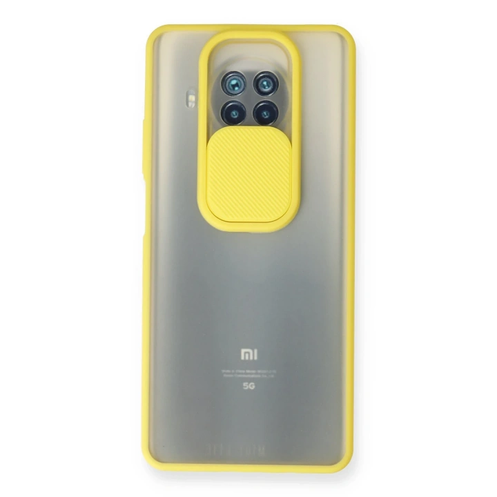 BFS  Xiaomi Mi 10T Lite Kılıf Palm Buzlu Kamera Sürgülü Silikon - Sarı