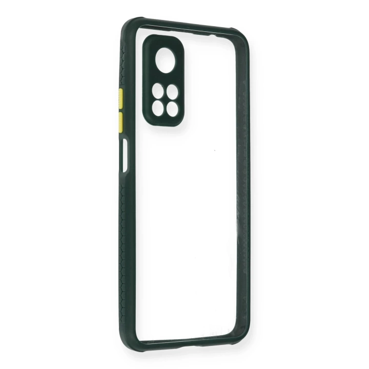 BFS  Xiaomi Mi 10T Pro Kılıf Miami Şeffaf Silikon - Koyu Yeşil