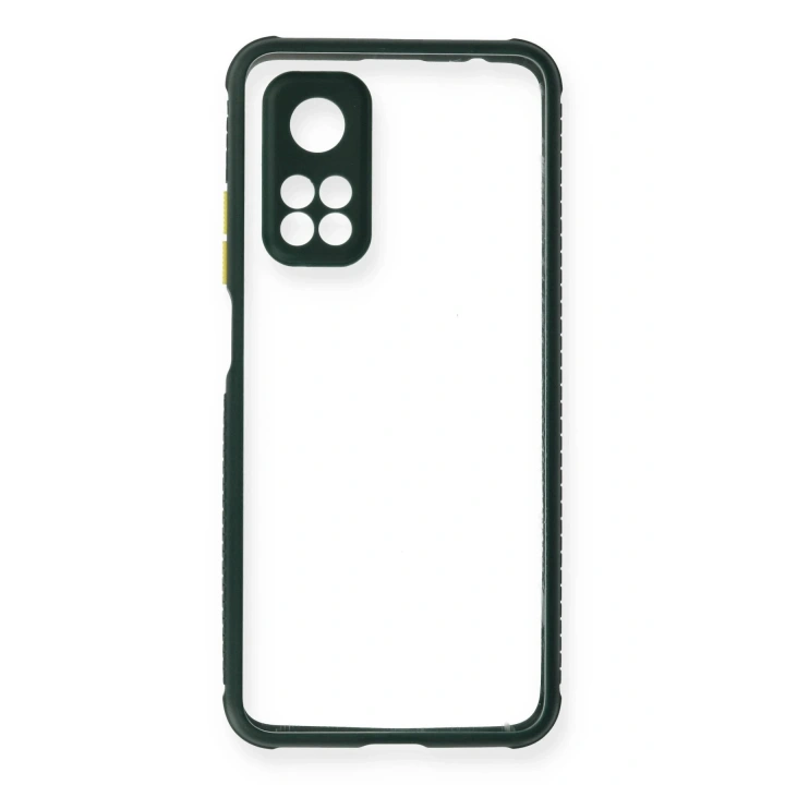 BFS Xiaomi Mi 10T Pro Kılıf Miami Şeffaf Silikon - Koyu Yeşil
