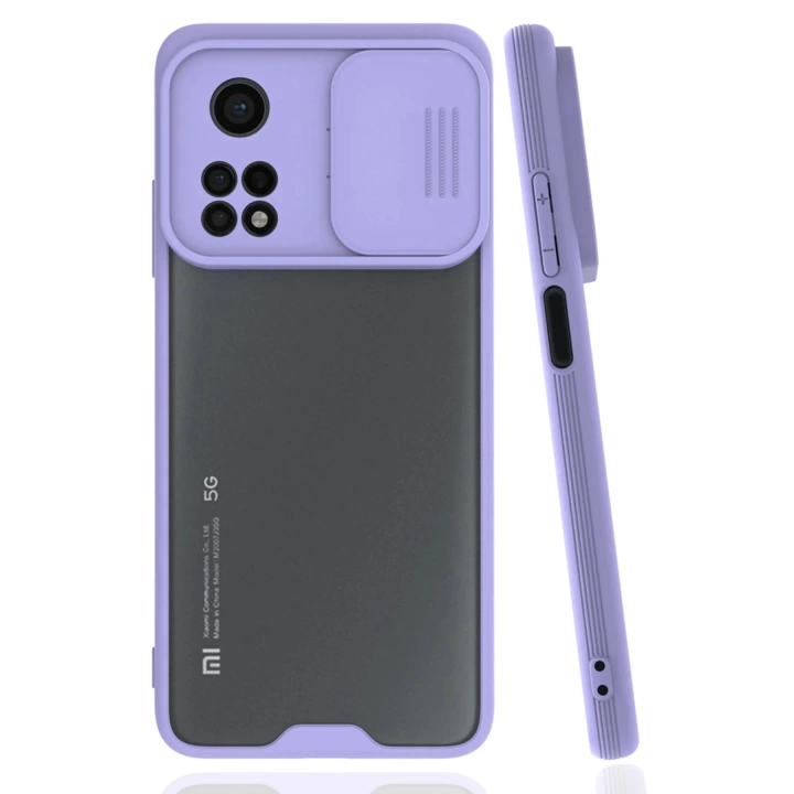 BFS  Xiaomi Mi 10T Pro Kılıf Platin Kamera Koruma Silikon - Lila