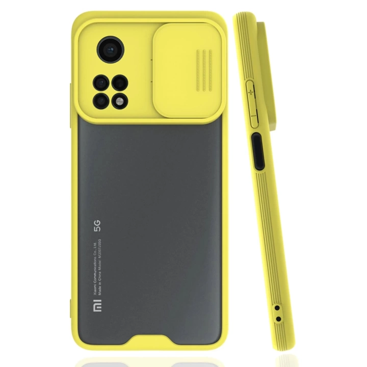 BFS  Xiaomi Mi 10T Pro Kılıf Platin Kamera Koruma Silikon - Sarı