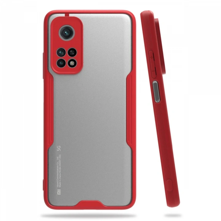 BFS  Xiaomi Mi 10T Pro Kılıf Platin Silikon - Kırmızı