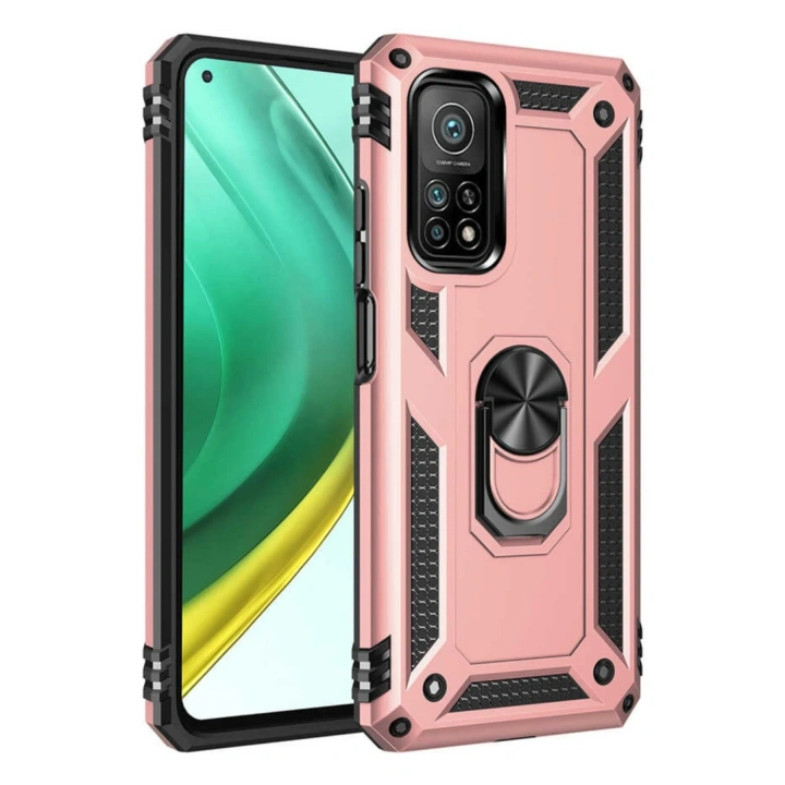 BFS  Xiaomi Mi 10T Pro Kılıf Sofya Yüzüklü Silikon Kapak - Rose