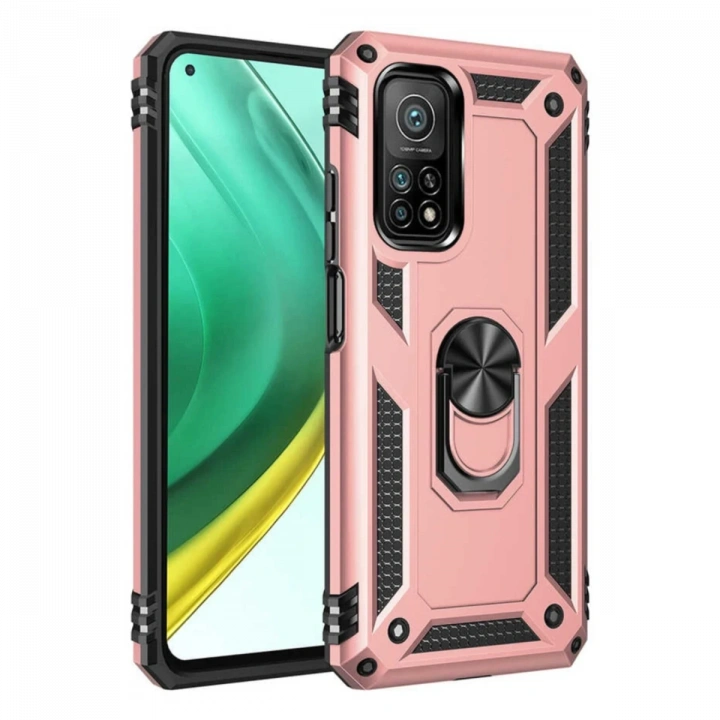 BFS  Xiaomi Mi 10T Pro Kılıf Sofya Yüzüklü Silikon Kapak - Rose