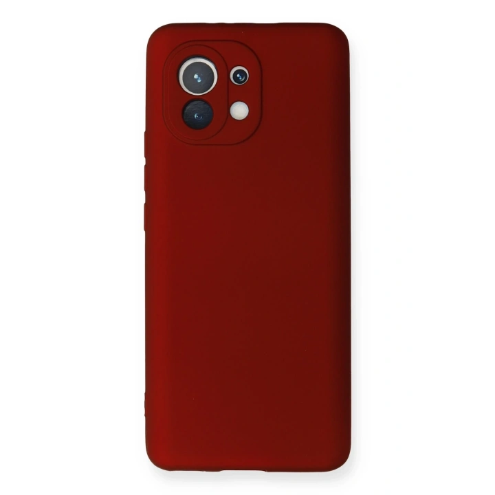 BFS  Xiaomi Mi 11 Kılıf First Silikon - Bordo