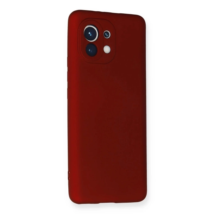BFS  Xiaomi Mi 11 Kılıf First Silikon - Bordo