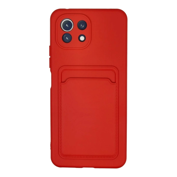 BFS  Xiaomi Mi 11 Kılıf Kelvin Kartvizitli Silikon - Kırmızı
