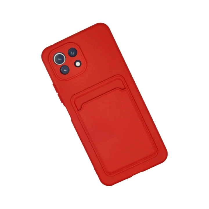 BFS  Xiaomi Mi 11 Kılıf Kelvin Kartvizitli Silikon - Kırmızı