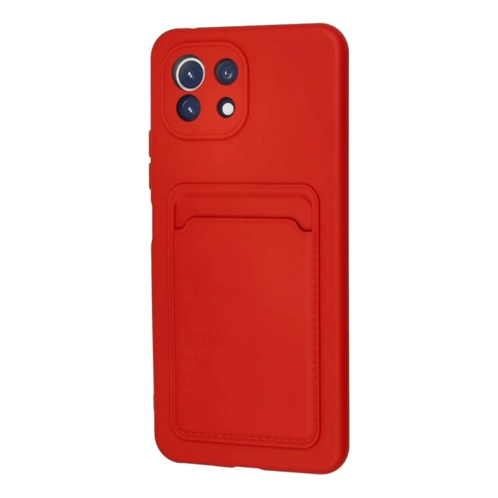 BFS  Xiaomi Mi 11 Kılıf Kelvin Kartvizitli Silikon - Kırmızı
