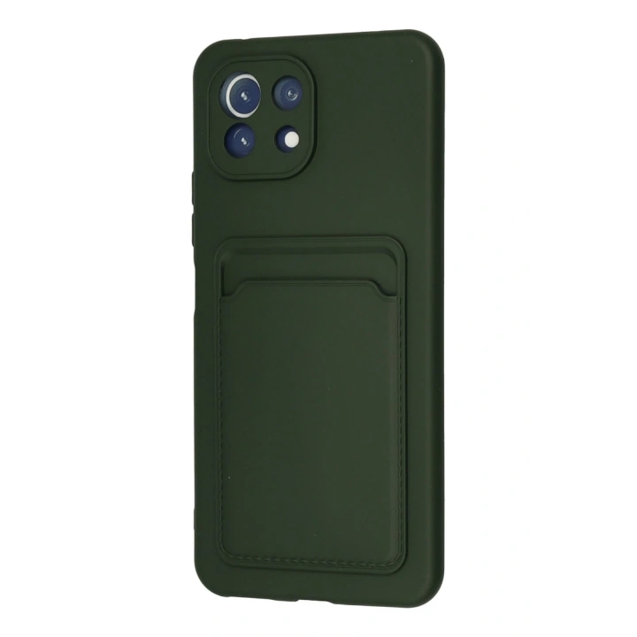 BFS  Xiaomi Mi 11 Kılıf Kelvin Kartvizitli Silikon - Koyu Yeşil