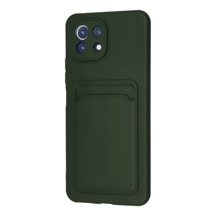 BFS  Xiaomi Mi 11 Kılıf Kelvin Kartvizitli Silikon - Koyu Yeşil