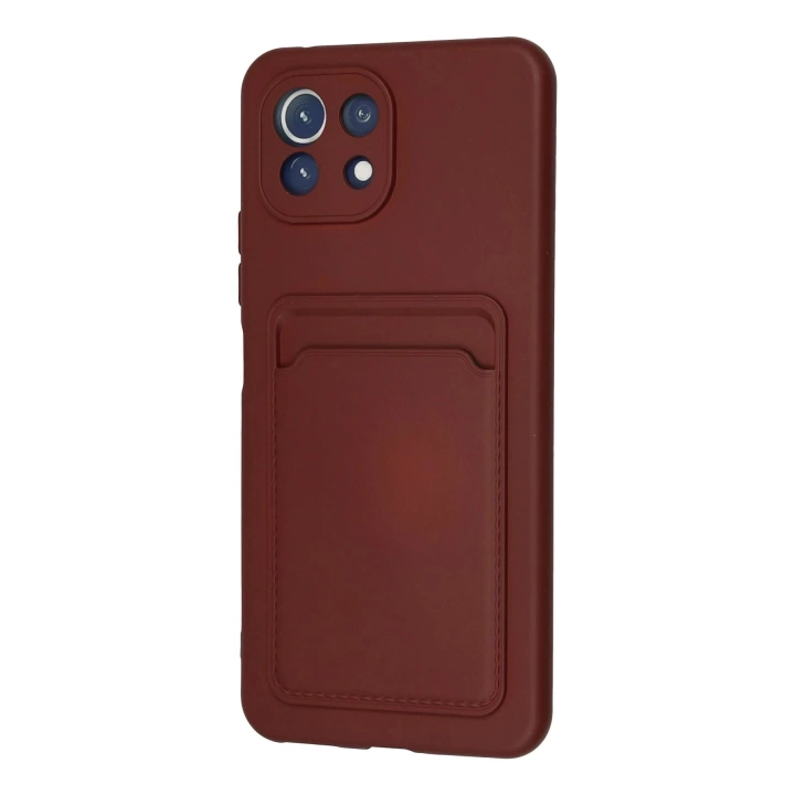 BFS  Xiaomi Mİ 11 Lite Kılıf Kelvin Kartvizitli Silikon - Bordo